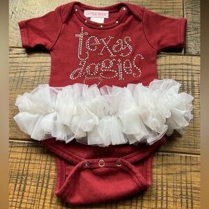 Texas A&M Rhinestone tulle onesie girls size 0-3 months